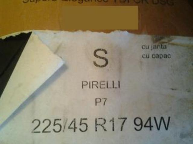 Vand Jante Originale Skoda Superb 17" + cauciucuri Pirelli