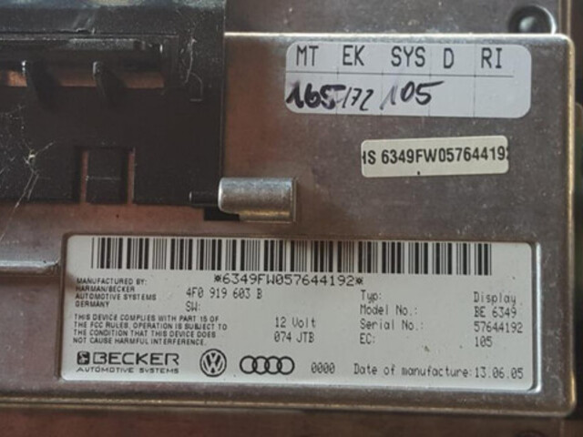 4f0919603b Display Bord Audi A6 4f C6