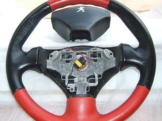 Volan si airbag peugeot 206 si 206 cc 2001-2006 rosu+negru