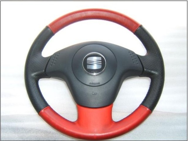 Airbag si volan  piele rosu cu negru seat ibiza, cordoba  2003-2007