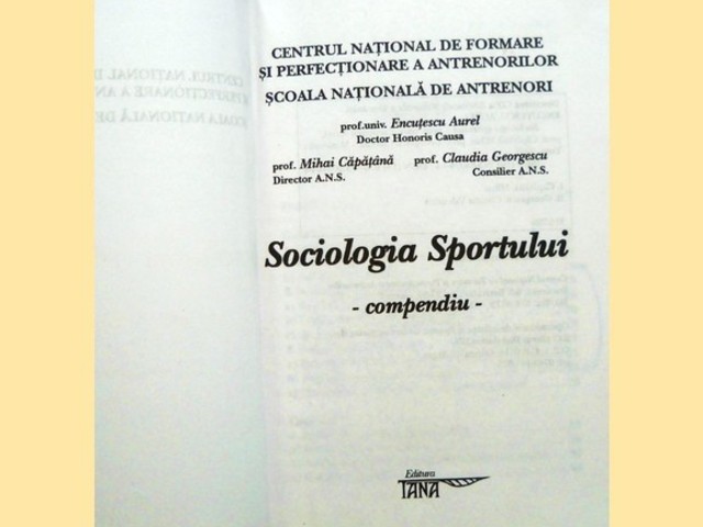 Carte sociologia sportului scoala de antrenori sportivi book